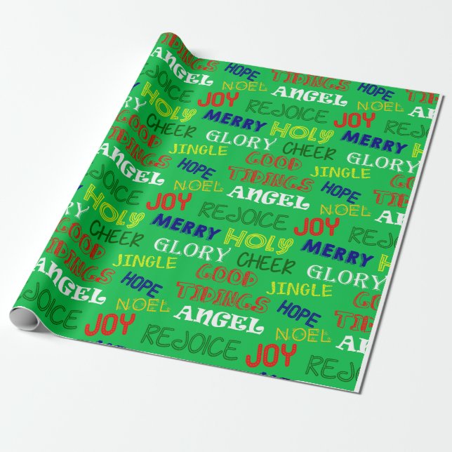 Papel De Presente Palavras de Natal (Desenrolado)