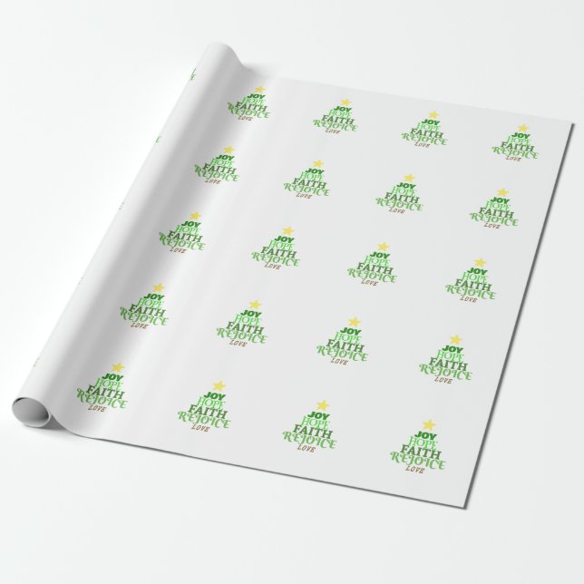 Papel De Presente Palavras de Natal Árvore de Natal (Desenrolado)