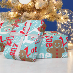 Papel De Presente Pale Ice Blue Gingercake personalizado Wrap