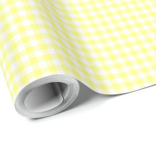 Papel De Presente Pale Yellow Gingham