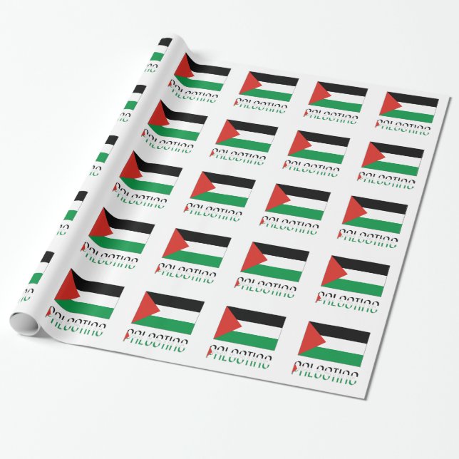 Papel De Presente Palestina Bandeira Palestina (Desenrolado)