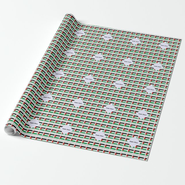 Papel De Presente Palestina e Bandeira da Palestina Cobertos com Seu (Desenrolado)