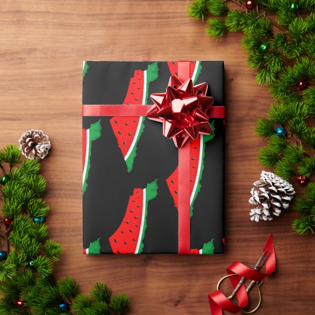 Papel De Presente Palestina - Mapa Watermelon - Símbolo da liberdade (Presente de Natal)