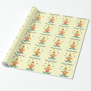 Papel De Presente palhaço de circo do feliz aniversario