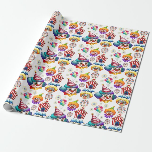 Papel De Presente Palhaços Felizes  (Desenrolado)