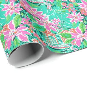 Papel De Presente Palm Beach Natal Watercolor Gingercake