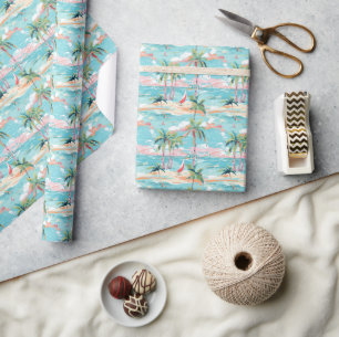 Papel De Presente Palm Beach Tropical Beach Windsurfing