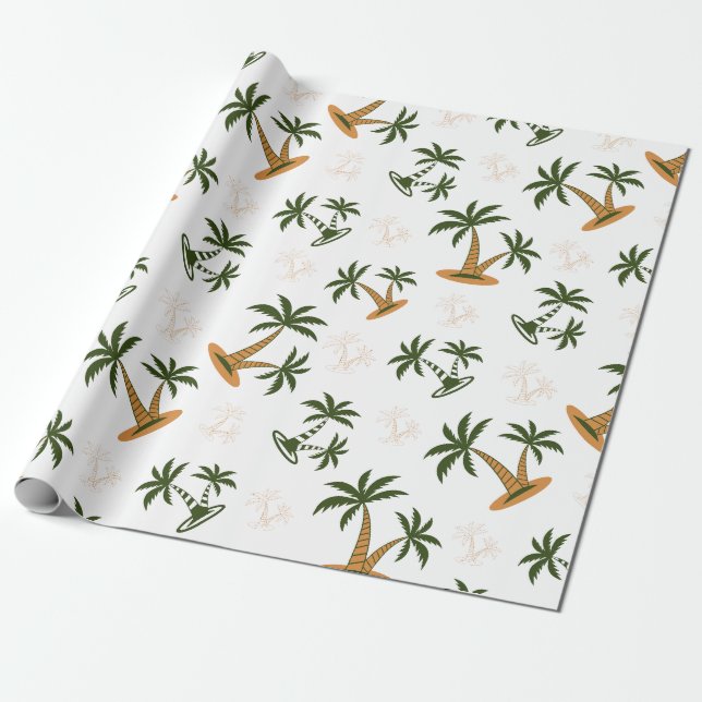 Papel De Presente Palm tree seamless pattern (Desenrolado)
