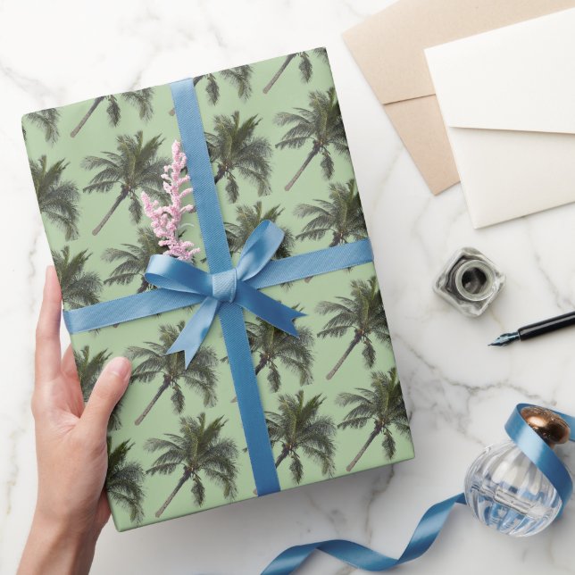 Papel De Presente Palm Trees 🌴 (Presentear)