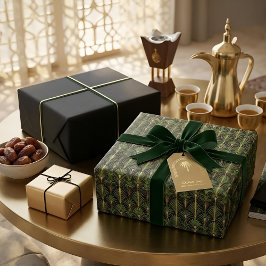 Papel De Presente Palma Verde Luxo Art Déco | Elegante