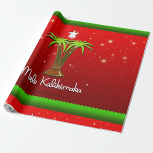Papel De Presente Palmeira de Mele Kalikimaka para o Xmas