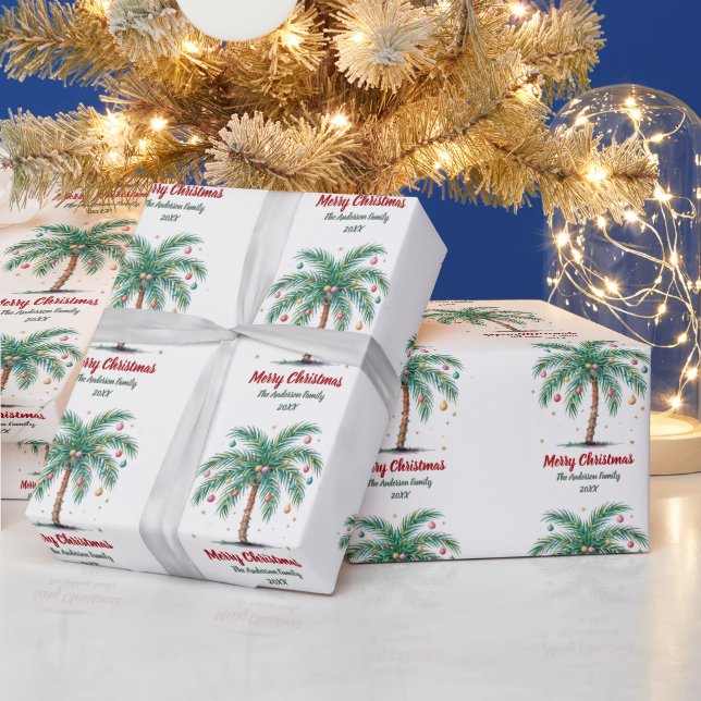 Papel De Presente Palmeira de Natal Personalizada (Feriados)