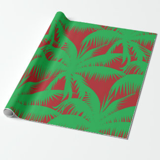 Papel De Presente Palmeiras vermelhas e verdes