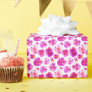 Papel De Presente Pancas brancas cor-de-rosa embrulho de aquarelas f