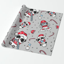 Panda Adorável Papai Noel Natal Férias Envoltório