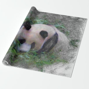 Papel De Presente panda artística