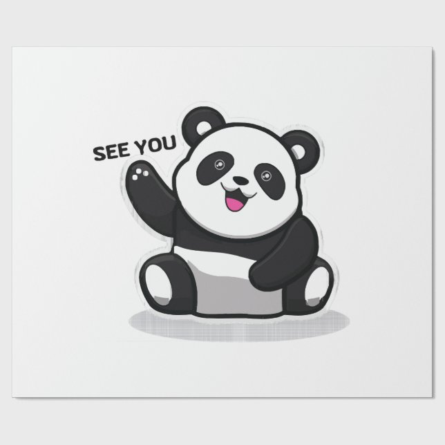 Papel De Presente panda bonitinho (Aberto)