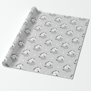 Papel De Presente Panda Cansado Fofo