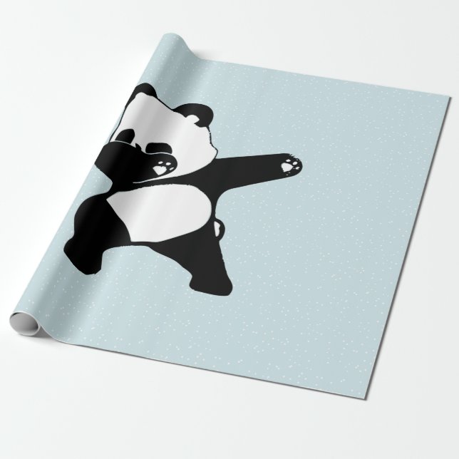 Papel De Presente Panda Dabbing, Panda engraçado dança dab (Desenrolado)
