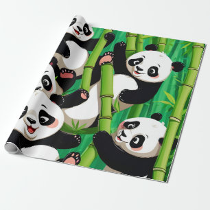 Papel De Presente Panda de Bambu