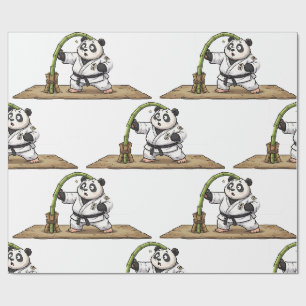 Papel De Presente Panda de Karatê Engraçado Falha nas Artes Marciais