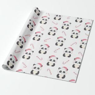 Papel De Presente Panda de Natal