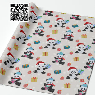 Papel De Presente Panda de Natal Bonita