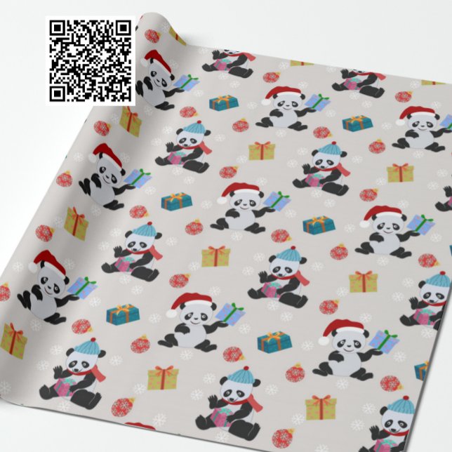 Papel De Presente Panda de Natal Bonita (Criador carregado)