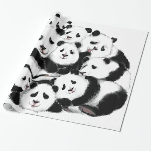 Papel De Presente Pandas - Pandemia - Grandes Abraços - Coleções 