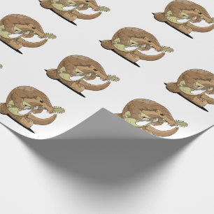 Papel De Presente Pangolin tocando um mandolim