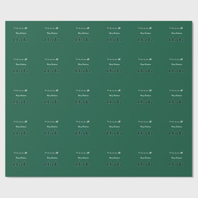 Papel De Presente Pano de Natal Trenó Evergreen Glow (Aberto)