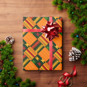 Papel De Presente Pano Kente Colorido Impresso Inspirado