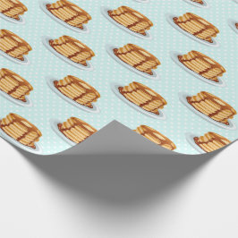 Papel De Presente Panquecas com Xarope de Maple e Padrão Polkadot