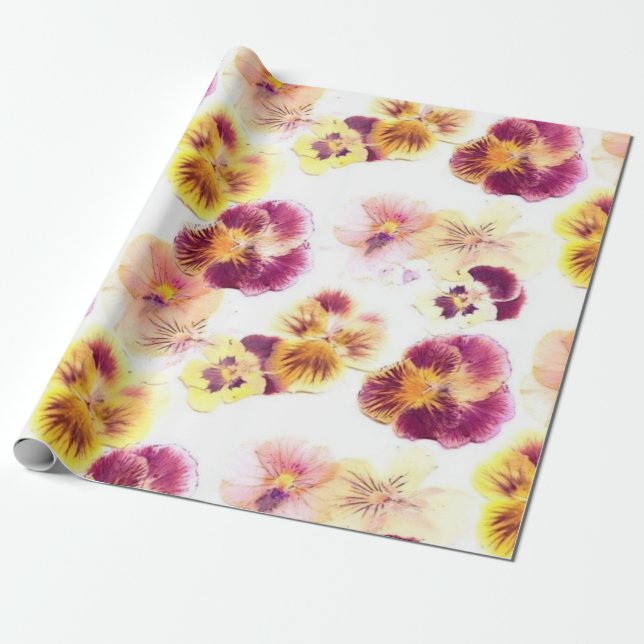 Papel De Presente Pansie Roxa (Desenrolado)