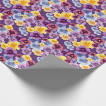 Pansies Roxas Floral Boho Ilustrado à Mão