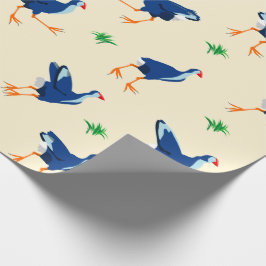 Papel De Presente Pântano Pukeko Pântano Pássaros