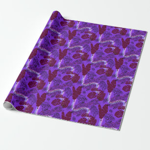 Papel De Presente Pantera Roxo Tropical Arco-íris