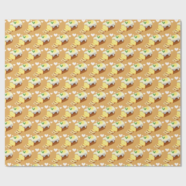 Papel De Presente Pão de Bolo de Limão Com Cobertura (Aberto)