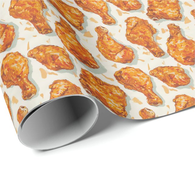 Papel De Presente Pão de frango frito, de cor branca (Ponta do rolo)