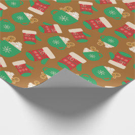 Papel De Presente Pão de gengibre Latino Luvas de Natal Castanho Sem
