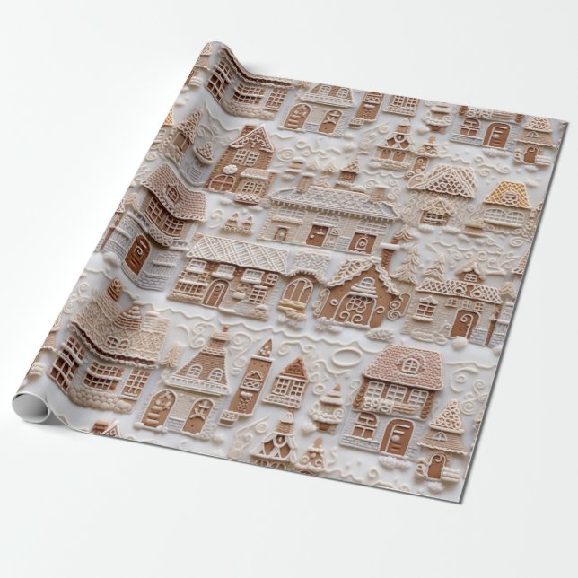 Papel De Presente Pão de Gingerpão bonito Natal (Desenrolado)