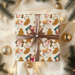 Papel De Presente Pão de Mel e Foto de Natal