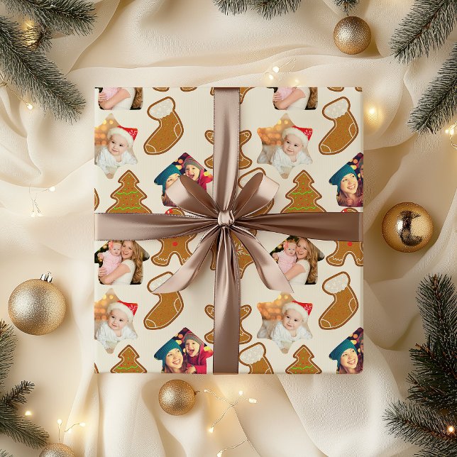 Papel De Presente Pão de Mel e Foto de Natal (Photo christmas wrapping paper - Gingerbread)
