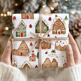 Papel De Presente Pão de Natal Casas de Invasão Papel