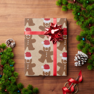 Papel De Presente Pão de Natal Homem Cookies Kraft Brown