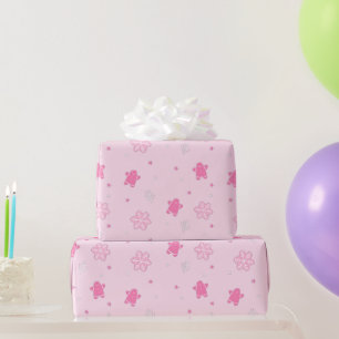Papel De Presente Pão de Natal Rosa Pão de Pão-de-Pão Homem Neve Pad