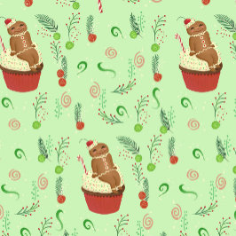 Papel De Presente Pão de Natal Verde