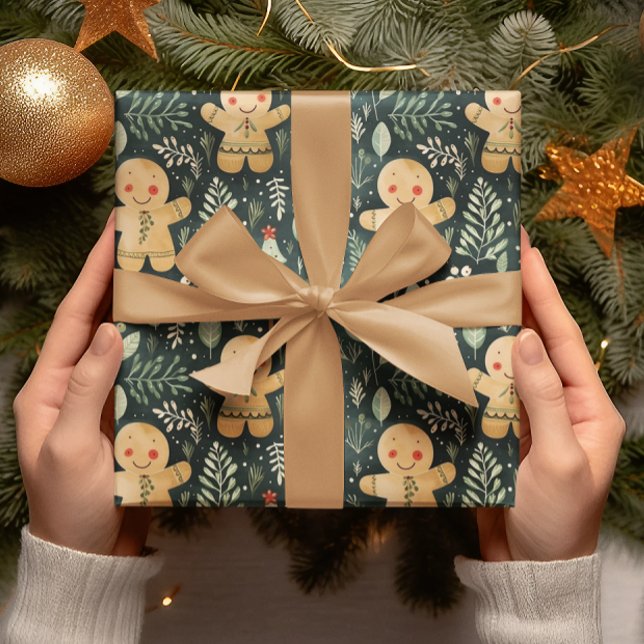 Papel De Presente Pão-de-ouro Homens Inverno e Veneração de Natal (Criador carregado)