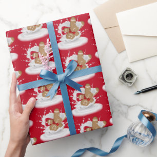 Papel De Presente Pão-de-Pão de Natal Homem no Laticínio