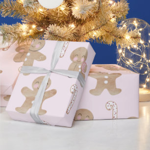 Papel De Presente Pão-De-Pão-De-Pão-Rosa De Natal